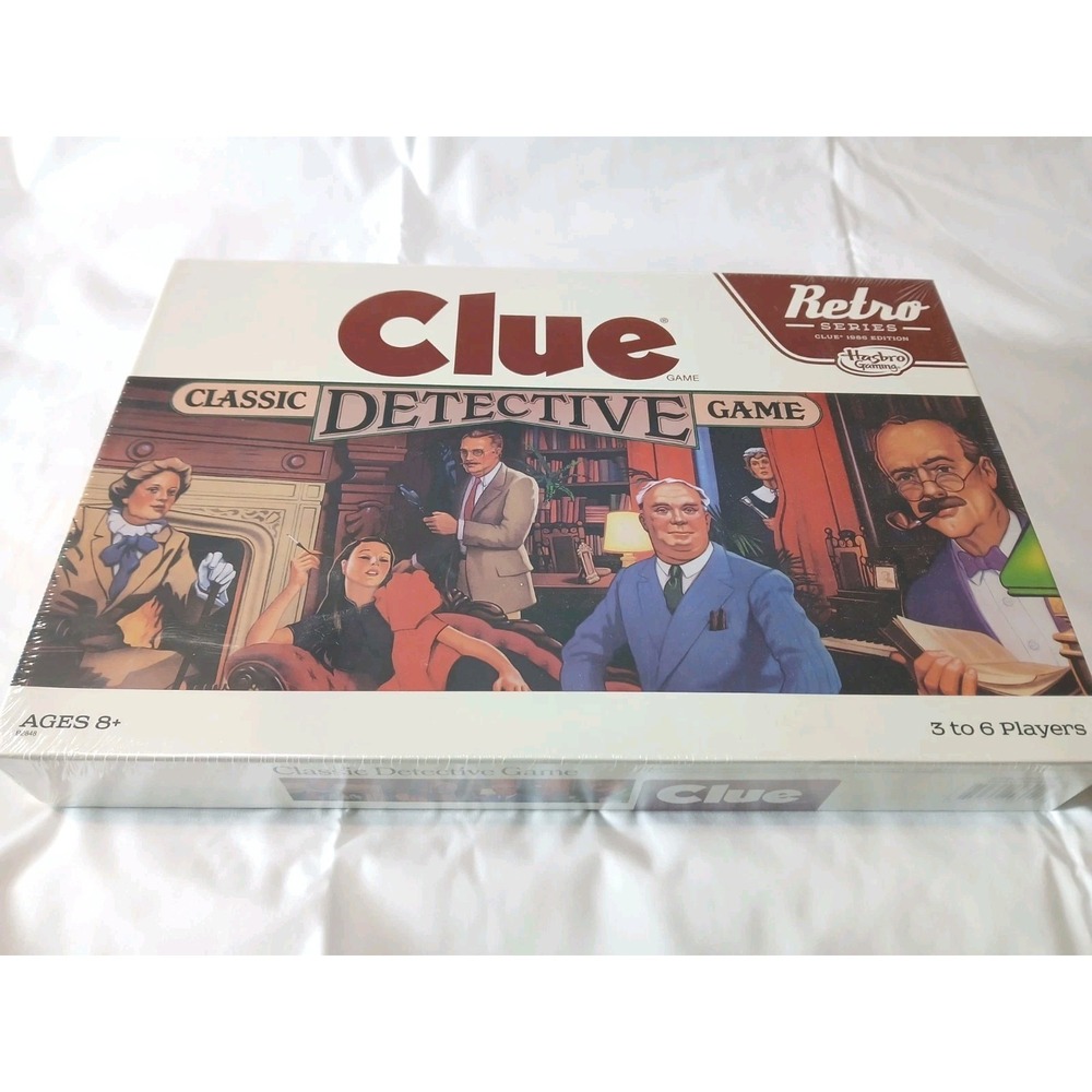 Clue - The Classic Detective Board Game - Parker Brothers - Retro Series - New